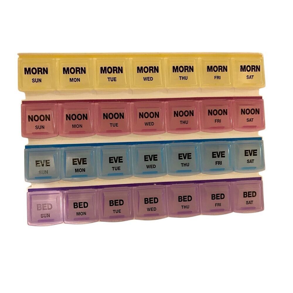 7 Day Pill Organizer 4x Daily Travel Everyday Essentials Vacation Beauty Jewelry